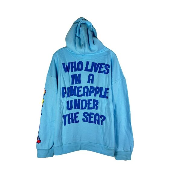 SpongeBob SquarePants Womens Large Graphic Hoodie Blue - Picture 6 of 13